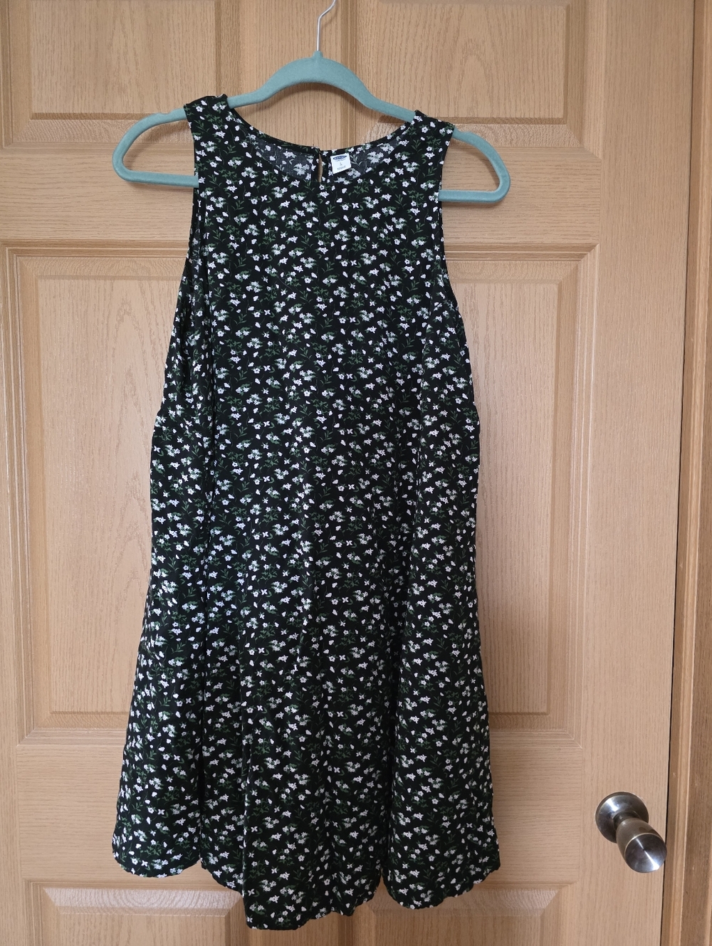Old Navy Black Floral A-Line Swing Dress – Size L